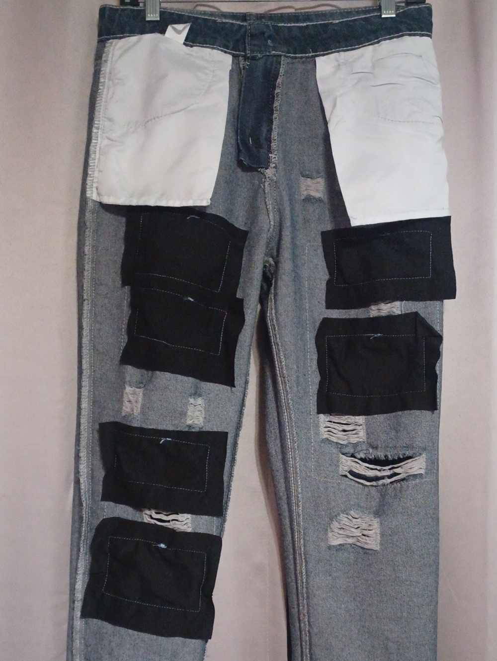 Kansas City Chiefs Custom Distressed Patchwork Jeans NFL Football Fan Game Day - Picture 15 of 15